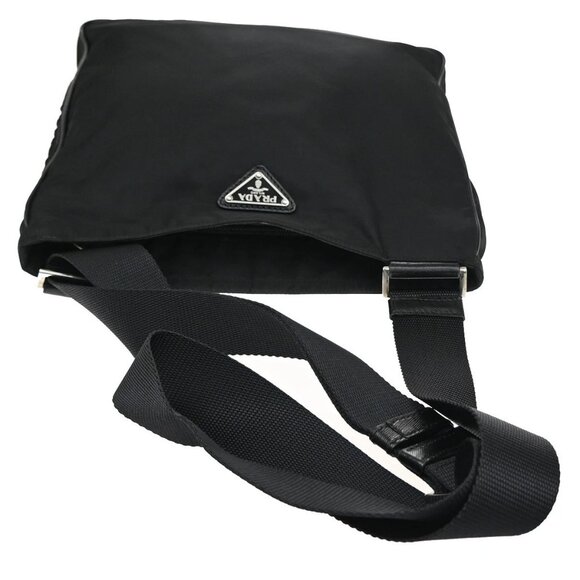 PRADA MILANO Logo Tessuto Shoulder Bag Nylon Leather Black Italy 87KA725 - Picture 5 of 16